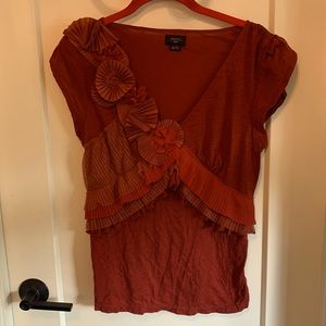 Vintage Anthropologie Deletta Embellished 3D T Shirt